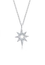 Elli Dames Halsketting Dames met Pendant Star en ristallen in 925 Sterling Zilver