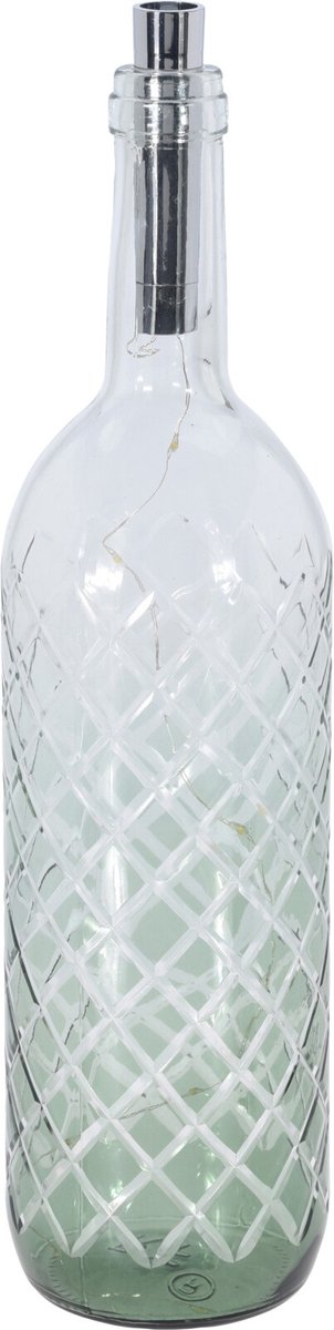 Fles glas met 10x LED groen