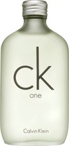 Calvin Klein beanie met CK One - unisex cadeauset muts met parfum - antraciet grijs melange -  Maat: One size