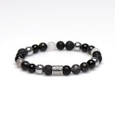 Karma armband 86862 Roasted Silver Logo Bead