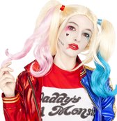 FUNIDELIA Harley Quinn pruik - Suicide Squad - voor vrouwen - Geel