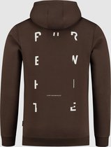 Purewhite -  Heren Slim Fit   Hoodie  - Bruin - Maat XS