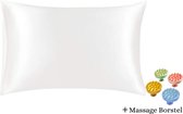 Moerbei Zijden Kussensloop- 22 Momme- 51x91cm- Wit- King Size- 6A Mulberry Silk Pillowcase- Sorelle Forti