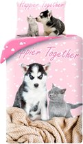 Animal Pictures Dekbedovertrek Happier Together - Eenpersoons - 140 x 200 cm - Katoen