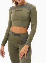 Puma Evostripe Evoknit Seamless Longsleeve Top Zwart Dames - Maat M