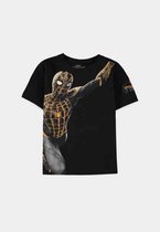 Marvel SpiderMan Kinder Tshirt -Kids 158- Gold and Black Spider-Man print Zwart