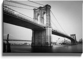 Walljar - New York - Brooklyn Bridge II - Muurdecoratie - Canvas schilderij