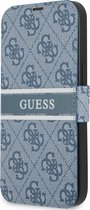 iPhone 13 Bookcase hoesje - Guess - Effen Blauw - Kunstleer