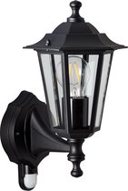 Briljante lamp, Carleen buiten wandlamp bewegingsmelder zwart, 1x A60, E27, 60W, IP beschermingsklasse: 23 - regenvast