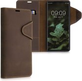 kalibri telefoonhoesje voor Google Pixel 6 - Hoesje met pasjeshouder en standaard - bruin - Wallet case