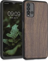 kwmobile telefoonhoesje voor Xiaomi Redmi 9T - Hoesje met bumper in donkerbruin - Back cover - walnoothout