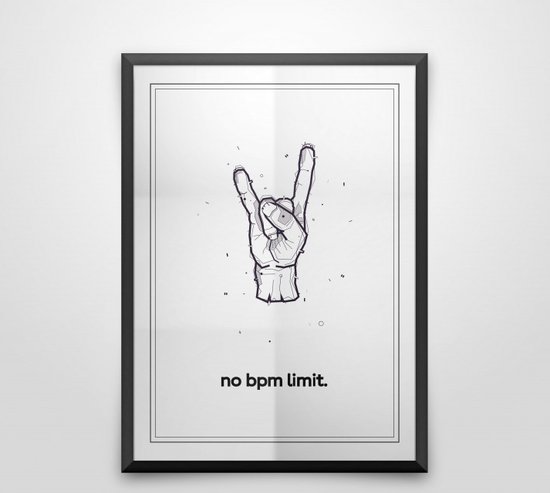 No bpm limit zwart wit poster | muziek poster zonder lijst | 21 x 30 cm