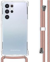 Coque Samsung Galaxy S22 Ultra iMoshion Backcover avec cordon - Or rose