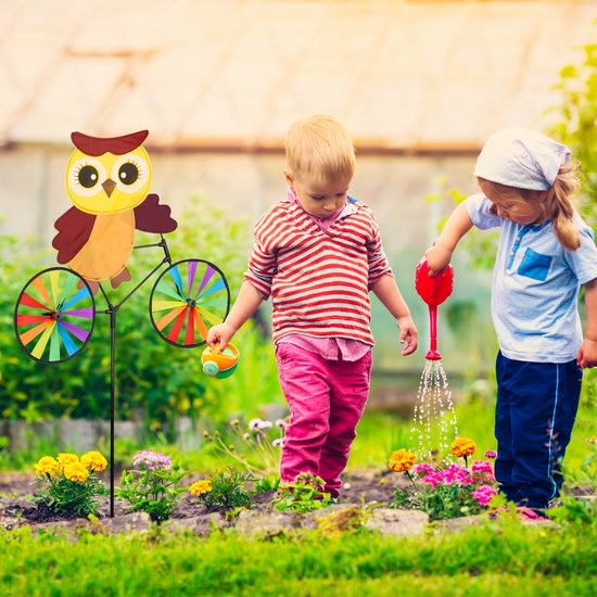 4x windmolen dier - fiets - windspel - tuinsteker - tuin - kinderen - decoratie