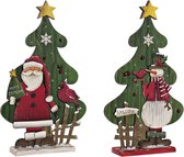 Kerstversiering DKD Home Decor Hout (2 pcs) (23 x 6 x 39 cm)