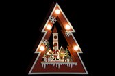 Kerstversiering DKD Home Decor Boomstructuur Hout Kerstmis LED (19.5 x 4 x 22 cm) (2 pcs)