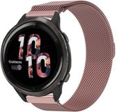 Milanees Smartwatch bandje - Geschikt voor  Garmin Venu 2 Milanese band - 45mm - Roze - Strap-it Horlogeband / Polsband / Armband