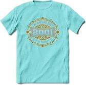 2001 The One And Only T-Shirt | Goud - Zilver | Grappig Verjaardag  En  Feest Cadeau | Dames - Heren | - Licht Blauw - XL