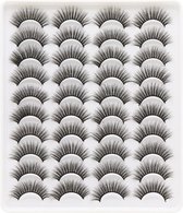 20 paar 3D Valse wimpers - met wimperlijm - natuurlijke wimpers - valse wimpers - volume wimpers - natuurlijke look - valse wimpers wispies - luxe wimpers - make-up