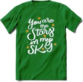 You Are The Stars In My Sky - Valentijn T-Shirt | Grappig Valentijnsdag Cadeautje voor Hem en Haar | Dames - Heren - Unisex | Kleding Cadeau | - Donker Groen - M