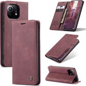 CaseMe - Hoesje geschikt voor Xiaomi MI 11 - Wallet Book Case - Magneetsluiting - Rood