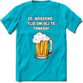 Zo Weekend, Tijd Om Bij Te Tanken T-Shirt | Bier Kleding | Feest | Drank | Grappig Verjaardag Cadeau | - Blauw - 3XL