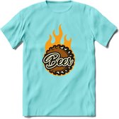 Bierdopje T-Shirt | Bier Kleding | Feest | Drank | Grappig Verjaardag Cadeau | - Licht Blauw - L