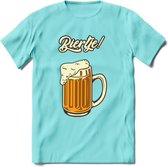 Biertje! T-Shirt | Bier Kleding | Feest | Drank | Grappig Verjaardag Cadeau | - Licht Blauw - M