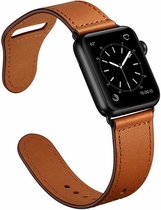 Wabando Leren Sport Bandje Flamboyant Cognac compatibel met Apple Watch 45/44/42 mm