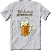Ik Drink Geen Bier, Ik Drink Een Tarwe Smoothie T-Shirt | Bier Kleding | Feest | Drank | Grappig Verjaardag Cadeau | - Licht Grijs - Gemaleerd - 3XL
