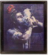 Wanddecoratie  - wandpaneel - foto op doek -  in lijst  - Jai Mahakal - goddelijk wezen - 95 x 80 cm