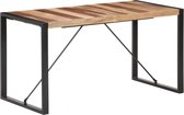 Decoways - Eettafel 140x70x75 cm massief hout met sheesham afwerking