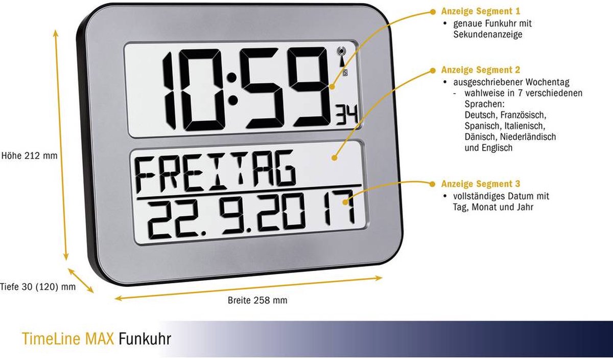 Stock Bureau - TFA-DOSTMANN Réveil numérique Lumio TFA 60.2018.01