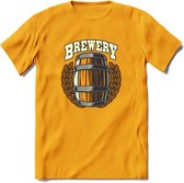 Beer Barrel T-Shirt | Bier Kleding | Feest | Drank | Grappig Verjaardag Cadeau | - Geel - L