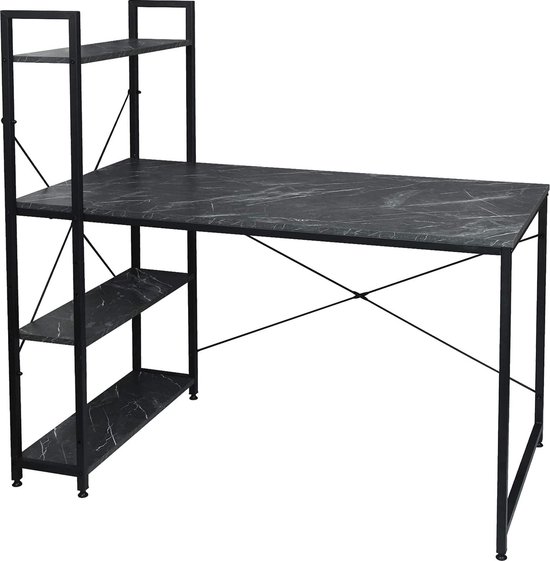 HOMCOM bureau met schap lade computertafel kantoortafel werktafel grote opbergruimte industriële