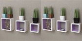 Decoways - Wandplanken kubus 6 stuks wit en paars