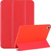 iPad Mini 6 hoes Rood - iPad Mini 2021 hoes - iPad Mini 6 case cover - Hoes iPad Mini 6 bookcase - iPad Mini 6 hoesje soft Silicone smart cover