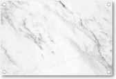 White Marble - Wit Marmer Patroon - Tuinposter 90x60 - Wanddecoratie - Minimalist