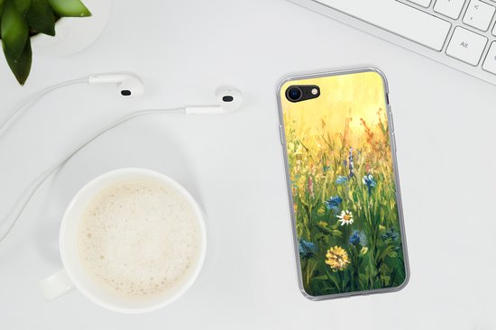 Coque iPhone 8 - Fleurs - Aquarelle - Soleil - Coque de téléphone en Siliconen