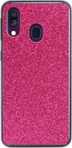 Geschikt voor Samsung Galaxy A40 hoesje - Roze - Abstract - Design - Siliconen Telefoonhoesje