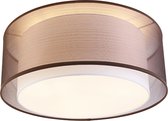 QAZQA drum-neutron - Moderne Plafondlamp - 3 lichts - Ø 500 mm - Bruin - Woonkamer | Slaapkamer | Keuken
