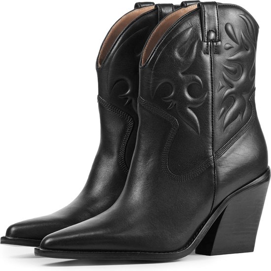Bronx Vrouwen Leren Cowboy Laarzen / Western Boots 34225-G - Zwart - Maat  39 | bol.com