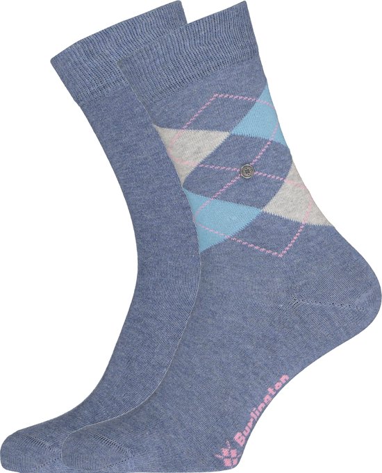Burlington Everyday 2-Pack gedessineerd katoen multipack sokken dames blauw - maat 36-41