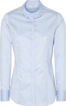 ETERNA dames blouse slim fit - stretch satijnbinding - lichtblauw -  Maat: 36