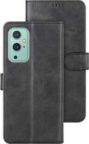 LuxeBass Boekhoesje geschikt voor OnePlus 9 - Zwart - telefoonhoes - gsm hoes - telefoonhoesjes