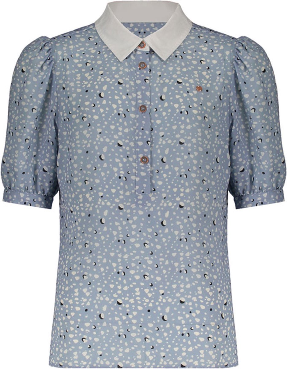 NoBell Meisjes blouse - Blauw - Maat 134/140