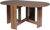 MEUBELEXPERT- Houten Opklapbare Eettafel 163 x 80 x 75CM Donker Natuurlijk Hout