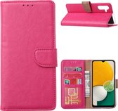 Samsung A13 Hoesje Pink - Samsung Galaxy A13 Booktype met Pasjeshouder - A13 4G book case Portemonee hoesje