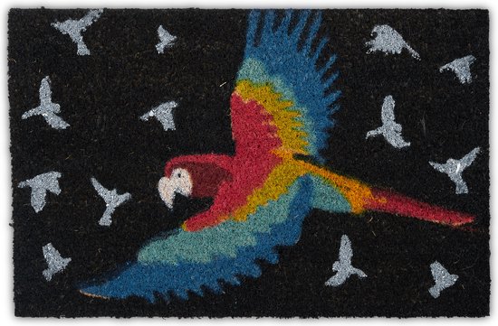 Relaxdays noix de coco - perroquet - tapis de promenade sec - oiseau - 60 x 40 cm - antidérapant