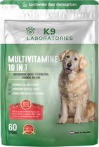 K9 Laboratories - 10 in 1 multivitamine - supplement - voor honden - stimuleert maag-darm functie - versterkt huid en vacht - vermindert gewrichtsklachten - 60 stuks - ondersteunt